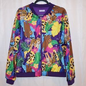 Little Party Dress Purple Animal Print Jacket. Size 12. NWOT.